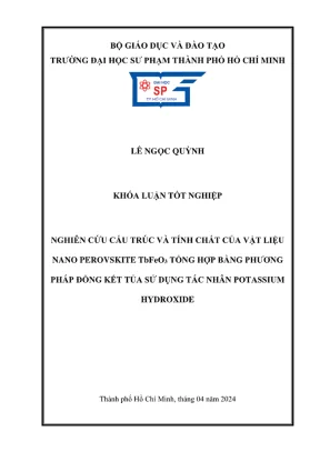Khóa luận tốt nghiệp hóa học nghiên cứu cấu trúc và tính chất của vật liệu nano perovskite tbfeo3 tổng hợp bằng phương pháp đồng kết tủa sử dụng tác nhân potassium hydroxi