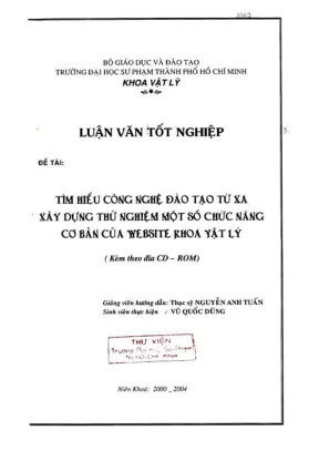 Khóa luận tốt nghiệp vật lý tìm hiểu công nghệ đào tạo từ xa xây dựng thử nghiệm một số chức năng cơ bản của website khoa vật lý