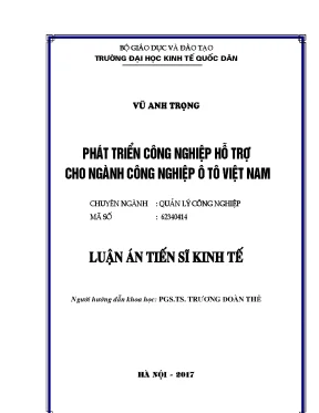 Phát triển công nghiệp hỗ trợ cho ngành ô tô ở việt nam