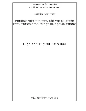 Phương trình borel đối với đa thức trên trường đóng lại đại số đặc số không