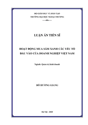 Hoạt động mua sắm xanh các yếu tố đầu vào của doanh nghiệp việt nam