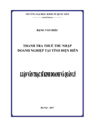 Thanh tra thuế thu nhập doanh nghiệp tại tỉnh điện biên
