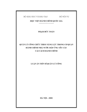 Quản lý công chức theo năng lực trong các cơ quan hành chính nhà nước đáp ứng yêu cầu cải cách hành chính ở việt nam