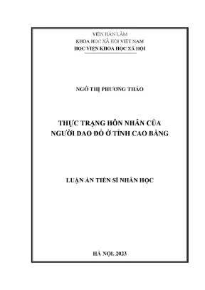 Thực trạng hôn nhân của người dao đỏ ở tỉnh cao bằng