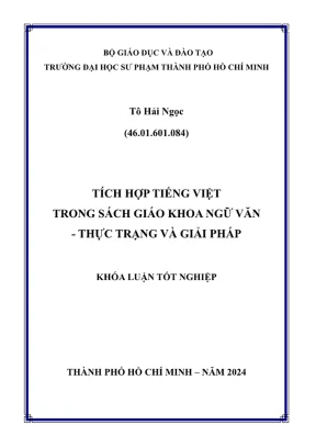 Khóa luận tốt nghiệp lý luận và phương pháp dạy học ngữ văn tích hợp tiếng việt trong sách giáo khoa ngữ văn thực trạng và giải pháp