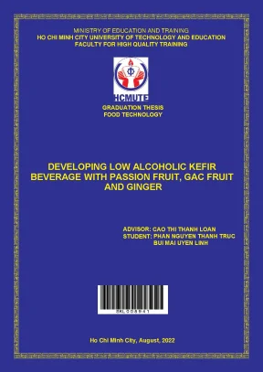 Developing low alcoholic kefir beverage with passion fruit gac fruit and ginger