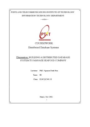 Discussion building a distributed database system to manage seafood company