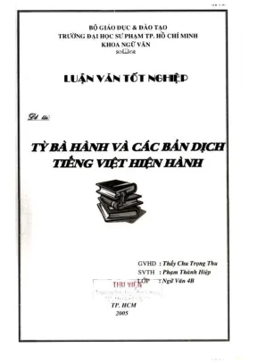 Khóa luận tốt nghiệp ngữ văn tỳ bà hành và các bản dịch tiếng việt hiện hành