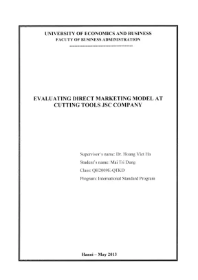 Khóa luận tốt nghiệp quản trị kinh doanh evaluating direct marketing model at cutting tools jsc company
