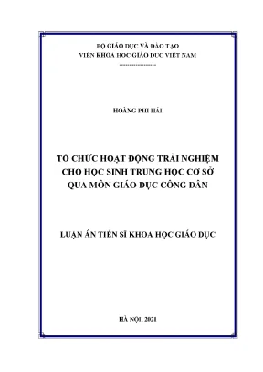 Tổ chức hoạt động trải nghiệm cho học sinh trung học cơ sở qua môn giáo dục công dân