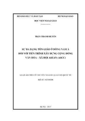 Sự đa dạng tôn giáo ở đông nam á đối với tiến trình xây dựng cộng đồng văn hóa xã hội asean ascc quan hệ quốc tế