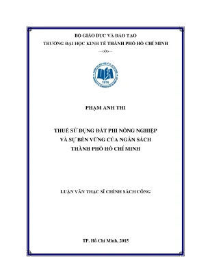 Thuế sử dụng đất phi nông nghiệp và sự bền vững của ngân sách thành phố hồ chí minh
