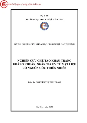 Nghiên cứu chế tạo khẩu trang kháng khuẩn ngăn tia uv từ vật liệu có nguồn gốc thiên nhiên