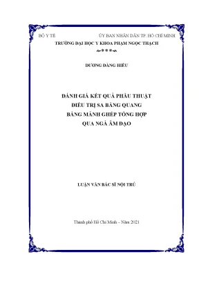 Đánh giá kết quả phẫu thuật điều trị sa bàng quang bằng mảnh ghép tổng hợp qua ngả âm đạo