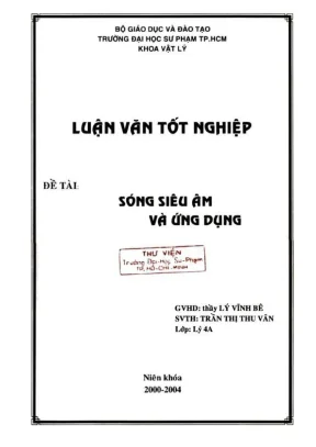 Khóa luận tốt nghiệp vật lý sóng siêu âm và ứng dụng