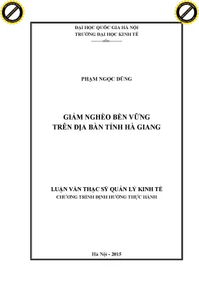 Giảm nghèo bền vững trên địa bàn tỉnh hà giang