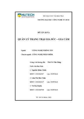 Đồ án java quản lý trang trại gia súc gia cầm