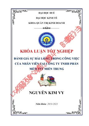 Đánh giá sự hài lòng trong công việc của nhân viên tại công ty tnhh phần mềm fpt miền trung