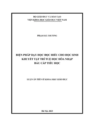 Biện pháp dạy học đọc hiểu cho học sinh khuyết tật trí tuệ học hòa nhập đầu cấp tiểu học