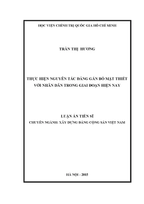 Thực hiện nguyên tắc đảng gắn bó mật thiết với nhân dân trong giai đoạn hiện nay