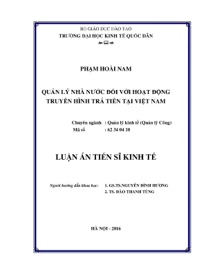 Quản lý nhà nước đối với hoạt động truyền hình trả tiền ở việt nam