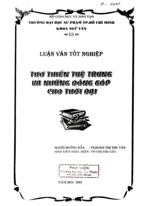 Khóa luận tốt nghiệp ngữ văn thơ thiền tuệ trung và những đóng góp cho thời đại