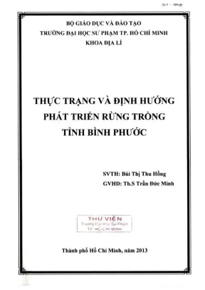 Khóa luận tốt nghiệp địa lý thực trạng và định hướng phát triển rừng trồng tỉnh bình phước
