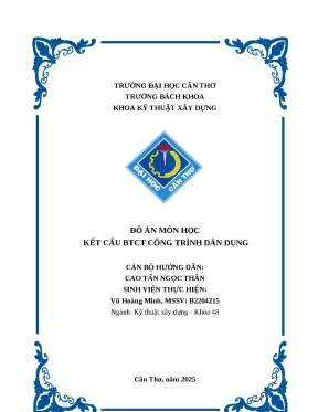 Đồ án môn học kết cấu btct công trình dân dụng