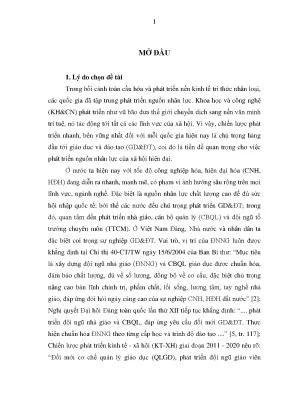 Phát triển đội ngũ tổ trưởng chuyên môn ở các trường trung học cơ sở thành phố gia nghĩa tỉnh đắk nông