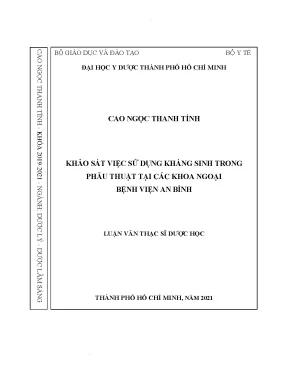 Khảo sát việc sử dụng kháng sinh trong phẫu thuật tại các khoa ngoại bệnh viện an bình