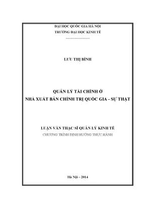 Quản lý tài chính ở nhà xuất bản chính trị quốc gia sự thật