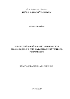 Giáo dục phòng chống ma túy cho thanh niên dựa vào cộng đồng trên địa bàn thành phố vĩnh long