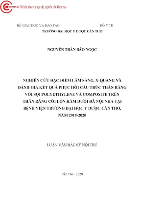 Nghiên cứu đặc điểm lâm sàng x quang và đánh giá kết quả phục hồi cấu trúc thân răng với sợi polyethylene và composite trên thân răng cối lớn hàm dưới đã nội nha tại bệnh viện trường đ