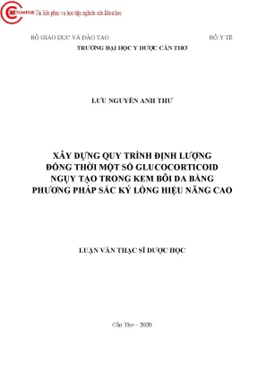 Xây dựng quy trình định lượng đồng thời một số glucocorticoid ngụy tạo trong kem bôi da bằng phương pháp sắc ký lỏng hiệu năng cao