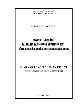 Quản lý tài chính tại trung tâm chứng nhận phù hợp tổng cục tiêu chuẩn đo lường chất lượng