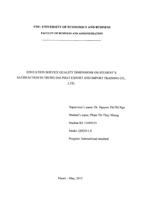 Khoa luan tot nghiep quan tri kinh doanh education service quality dimensions on students satisfaction in trung dai phat export and import training