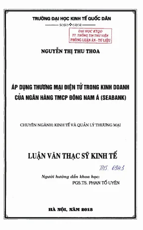 Áp dụng thương mại điện tử trong kinh doanh của ngân hàng thương mại cổ phần đông nam á