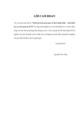 Các nhân tố ảnh hưởng đến hiệu quả quản lý thuế nhập khẩu xuất khẩu tại cục hải quan thành phố hồ chí minh