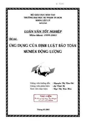Khóa luận tốt nghiệp vật lý ứng dụng của định luật bảo toàn momen động lượng