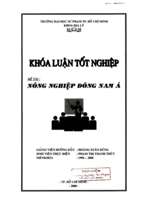 Khóa luận tốt nghiệp địa lý nông nghiệp đông nam á