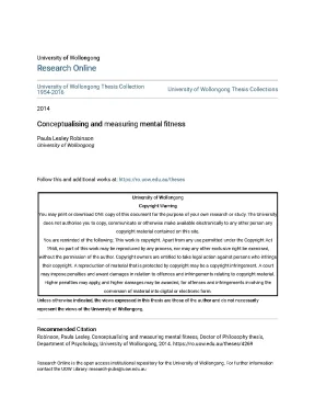 Conceptualising and measuring mental fitness