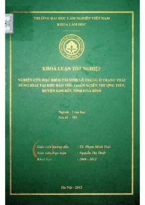 Nghiên cứu đặc điểm tái sinh lỗ trống ở trạng thái rừng iiia2 tại khu bảo tồn thiên nhiên thượng tiến huyện kim bôi tỉnh hòa bình