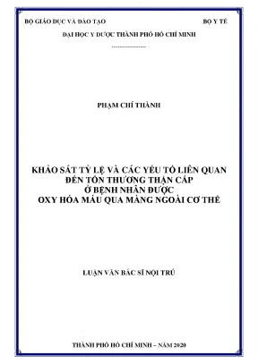 Khảo sát tỷ lệ và các yếu tố liên quan đến tổn thương thận cấp ở bệnh nhân được oxy hóa máu qua màng ngoài cơ thể