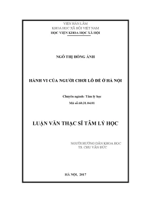 Hành vi của người chơi lô đề ở hà nội