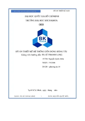 Đồ án thiết kế hệ thống dẫn động băng tả