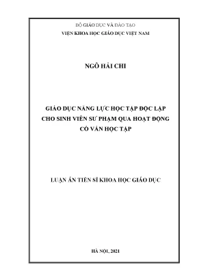 Giáo dục năng lực học tập độc lập cho sinh viên sư phạm qua hoạt động cố vấn học tập