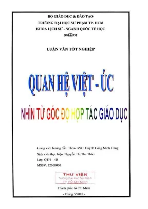 Khóa luận tốt nghiệp lịch sử quan hệ việt úc nhìn từ góc độ hợp tác giáo dục