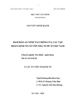 Đảm bảo an ninh tài chính của các tập đoàn kinh tế có vốn nhà nước ở việt nam