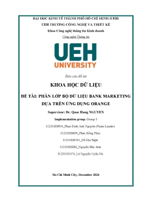 Báo cáo đồ án khoa học dữ liệu đề tài phân lớp bộ dữ liệu bank marketing dựa trên ứng dụng orange