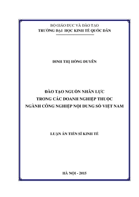 Đào tạo nguồn nhân lực trong các doanh nghiệp thuộc ngành công nghiệp nội dung số cnnds việt nam